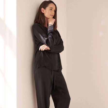 Truly Black Silk Pyjama Set