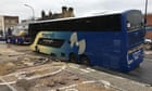 Sinkhole swallows part of bus after flooding in south London