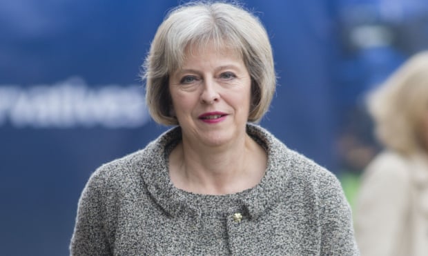 Home secretary Theresa May at the Conservative party conference in Manchester on Monday.
