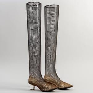 ‘Fishnet’ mesh boots, worn by Dame Alicia Markova. By Herbert Levine, New York, circa 1964