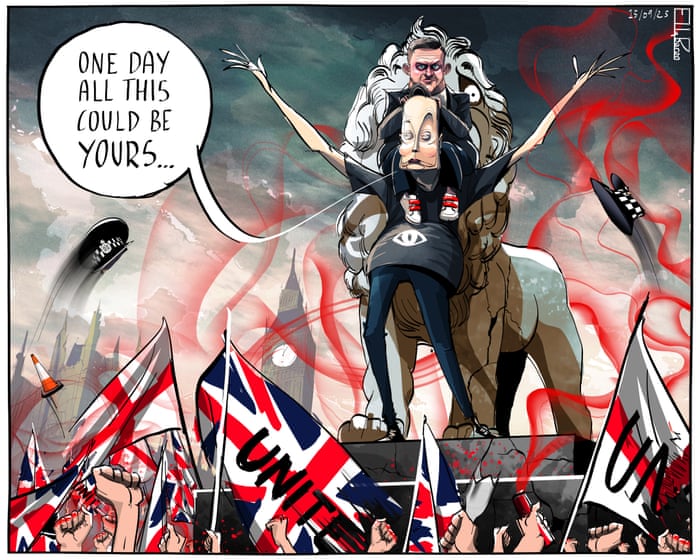 Ella Baron on Elon Musk and the ‘Unite the Kingdom’ rally – cartoon