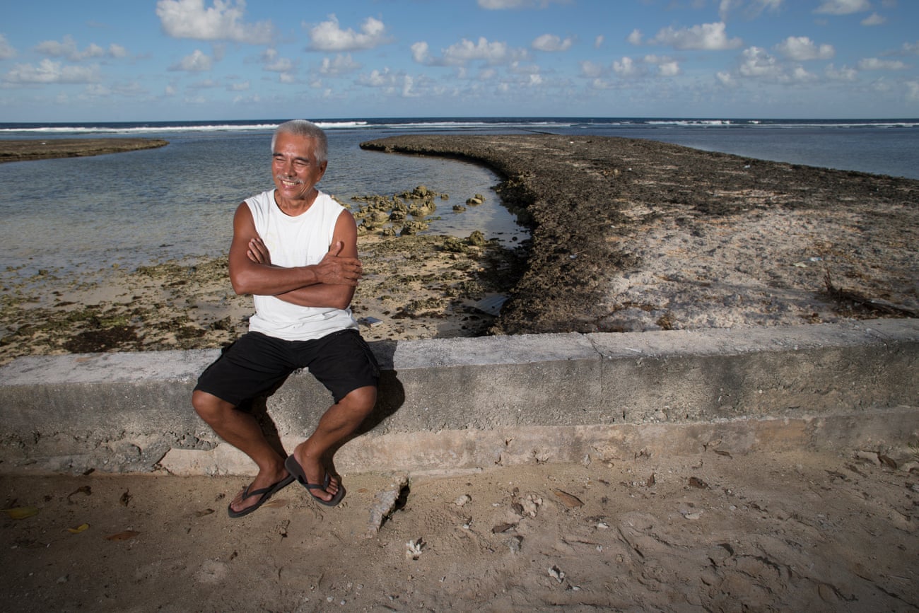 The former president of Kiribati, Anote Tong, relaxes at his home on South Tarawa.