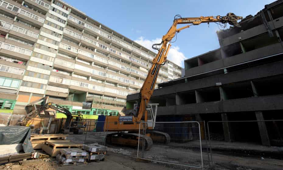 Demolition work under way on the Aylesbury estate in Southwark.