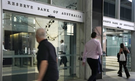 People arrive at the Reserve Bank of Australia in Sydney