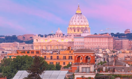St Peter’s Cathedral at sunset in Rome