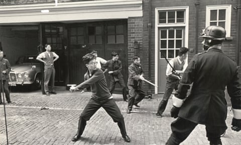 Chinese mission staff face off with police, 1967.