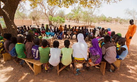 Pupils attend school during the pandemic in Burkina Faso.