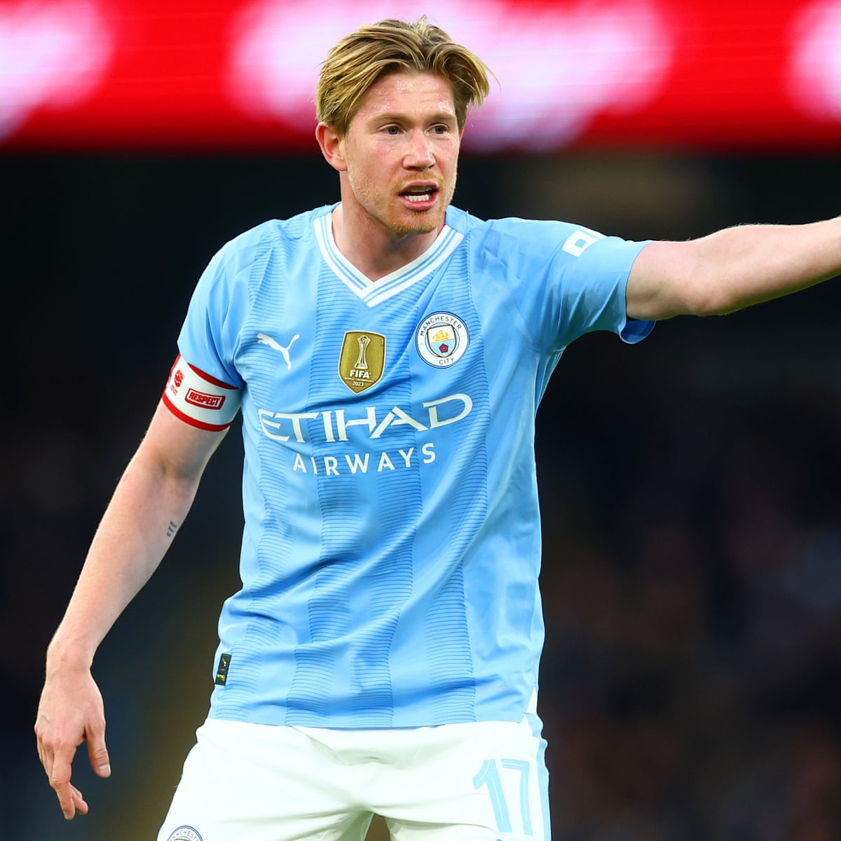 Kevin De Bruyne in action for Man City.