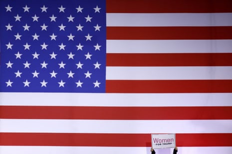 A supporter of Donald Trump holds up a sign that reads ‘Women for Trump’ during a campaign rally on 21 February 2020, in Las Vegas. 