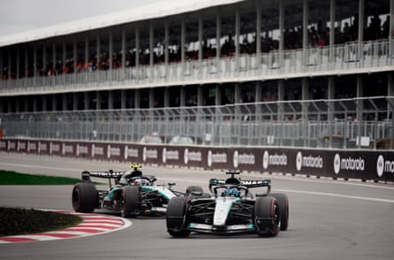 George Russell leads Kimi Antonelli