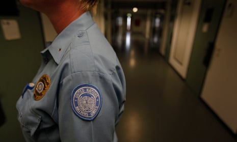 UN security guard in detention unit of the International Criminal Tribunal for the former Yugoslavia.