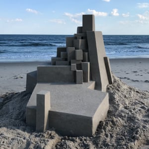 Modernist sandcastles constructed by American artist Calvin Seibert.