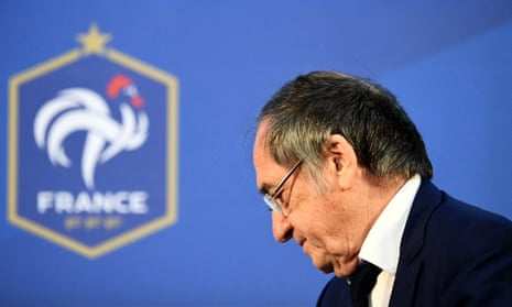 Noël Le Graët pictured at a French Football Federation press conference in 2018