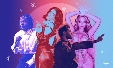 From left … Kendrick Lamar, Rosalía, the Weeknd and Beyoncé.
