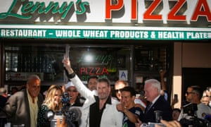 Actor John Travolta outside Lenny Pizza.