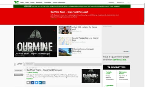 TechCrunch attacked by hacking group OurMine.