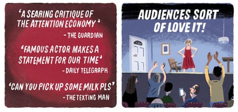 Collins cartoon on man who texted in a theatre, panel 4
