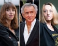 Vanessa Springora, Bernard Henri Levy and Virginie Despentes in portrait photographs