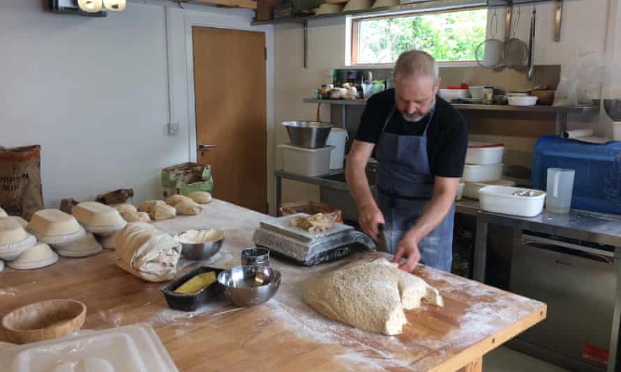 Joe Fitzmaurice makes bread in Riot Rye bakery.
