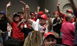 Trump supporters at a rally for evangelical Christians at the King Jesus International Ministry in Miami on 3 January 2020.