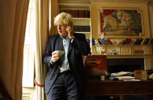 Boris Johnson, editor of the Spectator in his office, in 2003