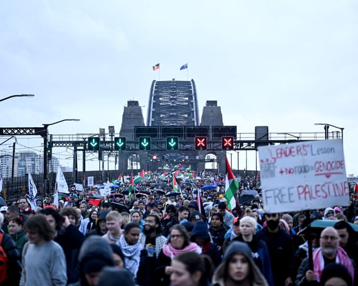 Australia news live: Israel’s deputy foreign affairs minister says Sydney Harbour Bridge marchers ‘useful idiots’