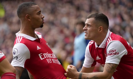 Liverpool v Brighton, Crystal Palace v Chelsea: clockwatch – live! | Soccer 10 Gabriel Jesus and Granit Xhaka