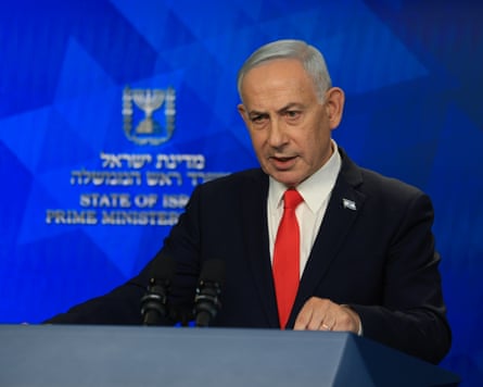 Benjamin Netanyahu holds a news conference on Monday following the US-Iran deal.