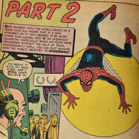 ‘Oh, what a tangled web we weave’ … detail from an early issue of The Amazing Spider-Man.