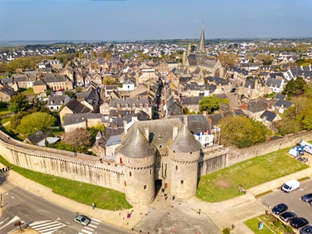 The mighty walls and grand gate, La Porte Saint-Michel, in the medieval town of Guérande.