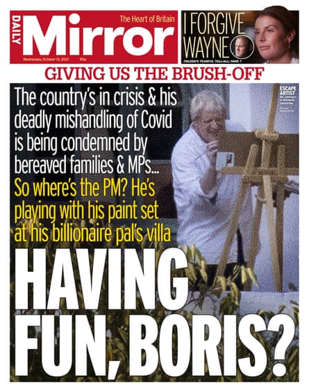 Daily Mirror front page.