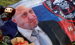 Flag featuring picture of Prigozhin