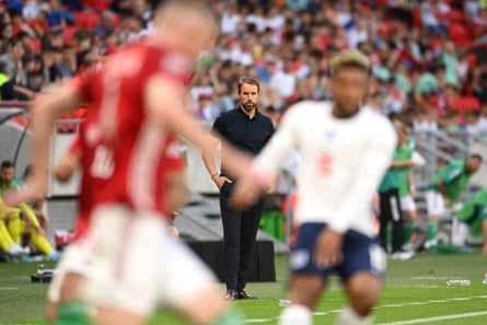 England manager Gareth Southgate looks on during June 2022’s Nations League League match against Hungary in Budapest.