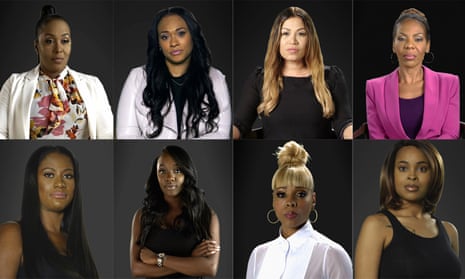Among the women featured in Surviving R Kelly: top row from left, Michelle Kramer, Lisa VanAllen, Lizzette Martinez, Andrea Kelly; bottom row from left, Asante McGee, Faith Rodgers, Stephanie ‘Sparkle’ Edwards, Jerhonda Pace.