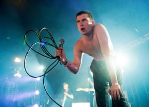 Charlie Steen of Shame, performing at Kendal Calling festival in July 2017.