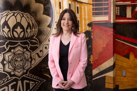 Marianne Williamson, founder of Project Angel Food Founder, at the Aids monument groundbreaking on 5 June 2021, in West Hollywood, California.