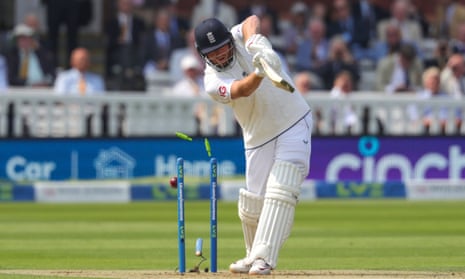 Bairstow loses his middle stump.