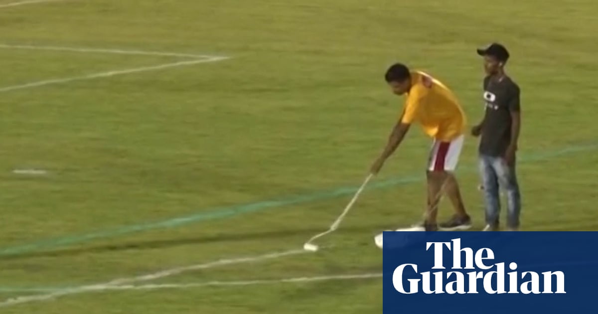 Game in Brazil delayed after referee notices penalty area is too small – video