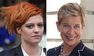 Jack Monroe, left, said the tweets from Katie Hopkins had led to death threats.
