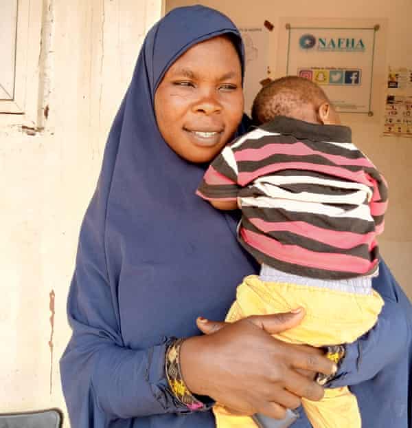 Hafsat Ahmed and one of her children