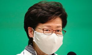 Hong Kong Chief Executive Carrie Lam speaks during a news conference on Monday.
