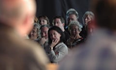 Under scrutiny … an audience at the Hay festival.