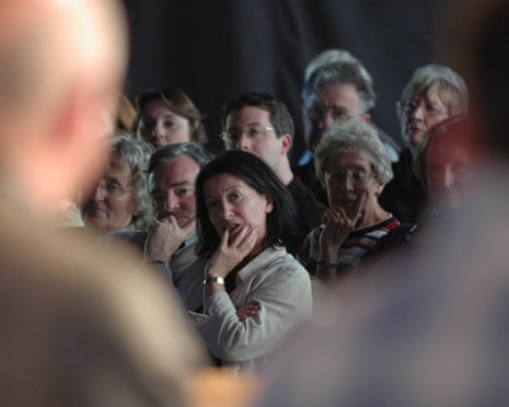 Under scrutiny … an audience at the Hay festival.