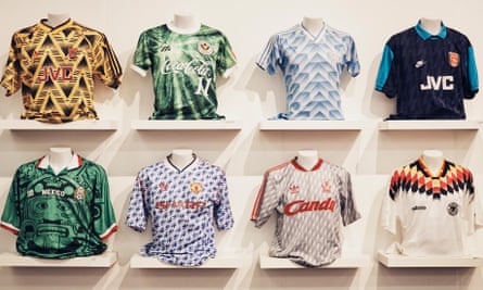 Club and country colours on display at The Art of the Football Shirt.