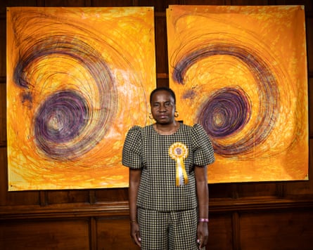 Nnena Kalu at her exhibition at Cartwright Hall Art Gallery in Bradford