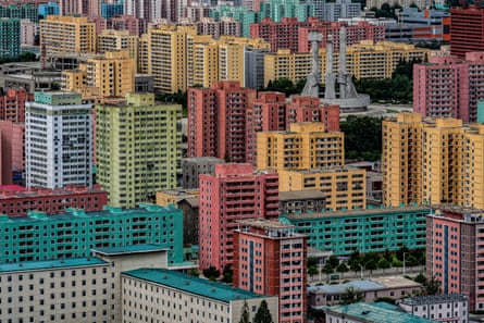 A city view taken from a tower in Pyongyang.
