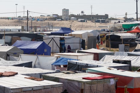 Displaced Palestinians are living in makeshift tent camps in the south of the Gaza Strip.