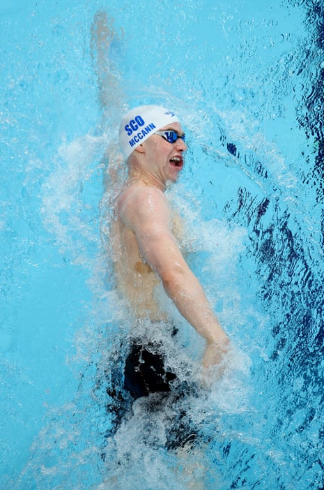 Sean McCann of Scotland competes during the men's 400m freestyle heats.
