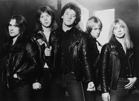 Iron Maiden in 1981 … (from left) Steve Harris, Clive Burr, Paul Di’Anno, Adrian Smith, and Dave Murray.