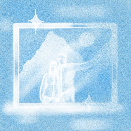 an illustration of two people close together
